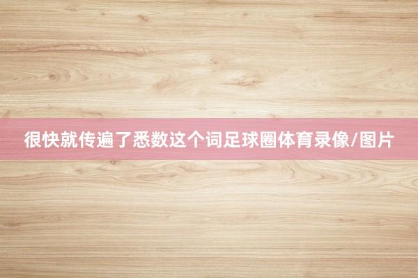 很快就传遍了悉数这个词足球圈体育录像/图片
