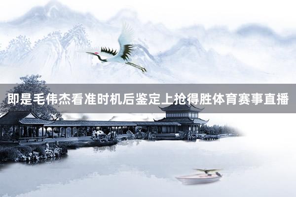 即是毛伟杰看准时机后鉴定上抢得胜体育赛事直播