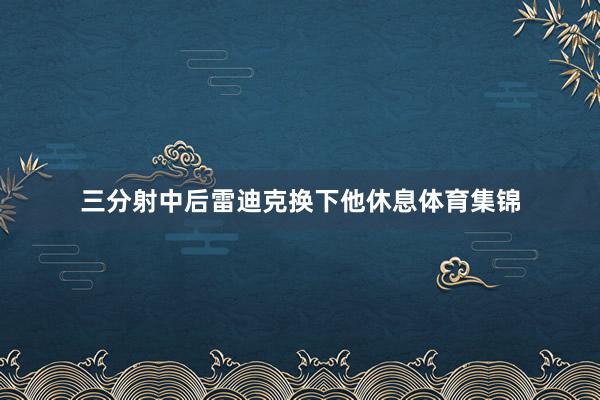 三分射中后雷迪克换下他休息体育集锦