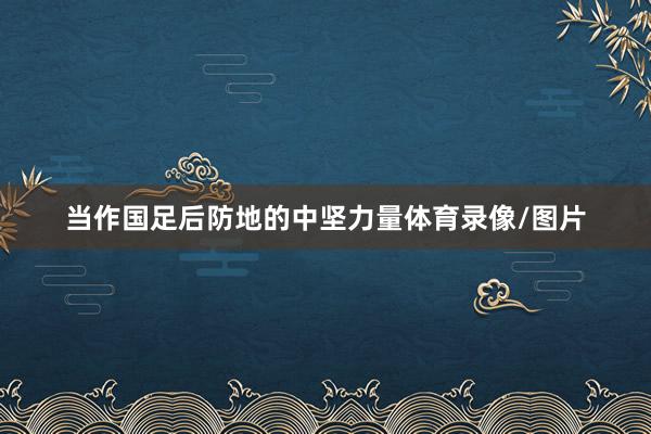 当作国足后防地的中坚力量体育录像/图片