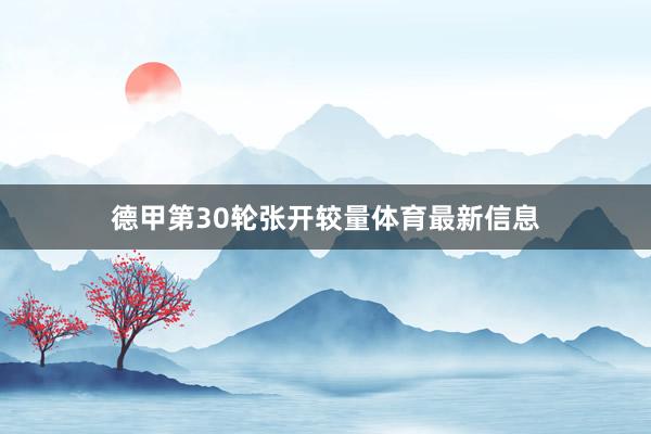 德甲第30轮张开较量体育最新信息