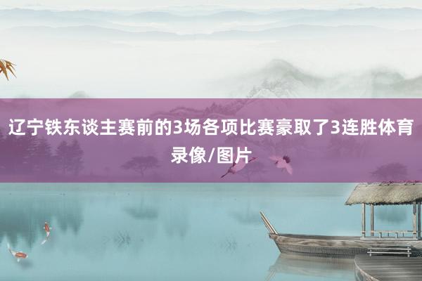 辽宁铁东谈主赛前的3场各项比赛豪取了3连胜体育录像/图片