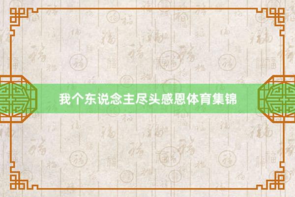 我个东说念主尽头感恩体育集锦