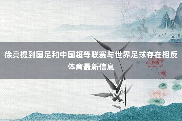 徐亮提到国足和中国超等联赛与世界足球存在相反体育最新信息