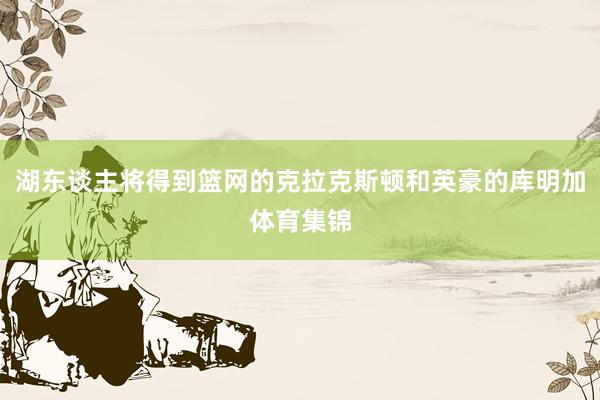湖东谈主将得到篮网的克拉克斯顿和英豪的库明加体育集锦