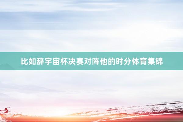 比如辞宇宙杯决赛对阵他的时分体育集锦