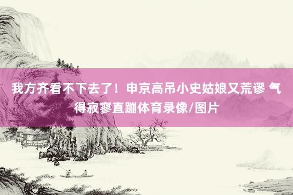 我方齐看不下去了！申京高吊小史姑娘又荒谬 气得寂寥直蹦体育录像/图片