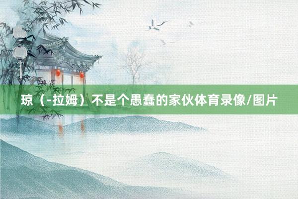 琼（-拉姆）不是个愚蠢的家伙体育录像/图片