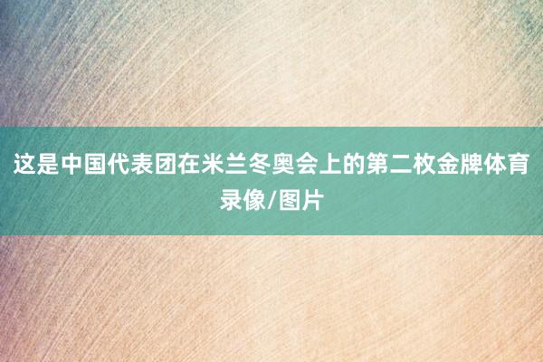 这是中国代表团在米兰冬奥会上的第二枚金牌体育录像/图片