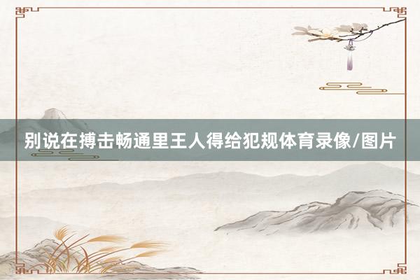 别说在搏击畅通里王人得给犯规体育录像/图片